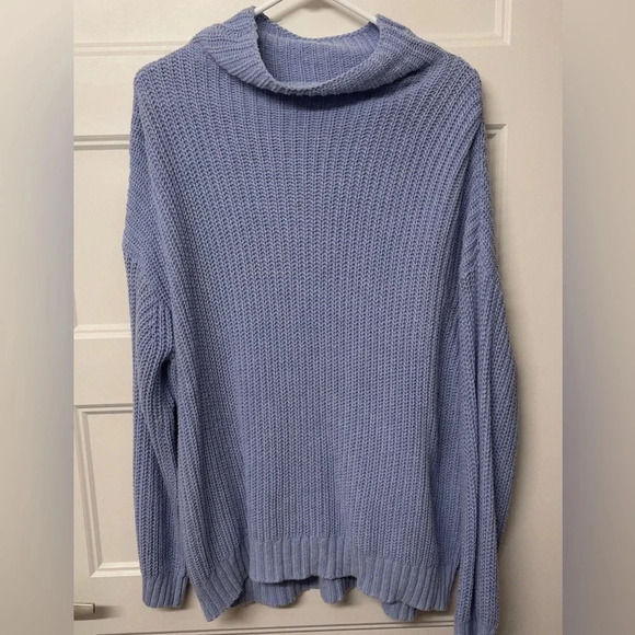 American Eagle Outfitters Blue Mock Neck Sweater - Picture 1 of 3